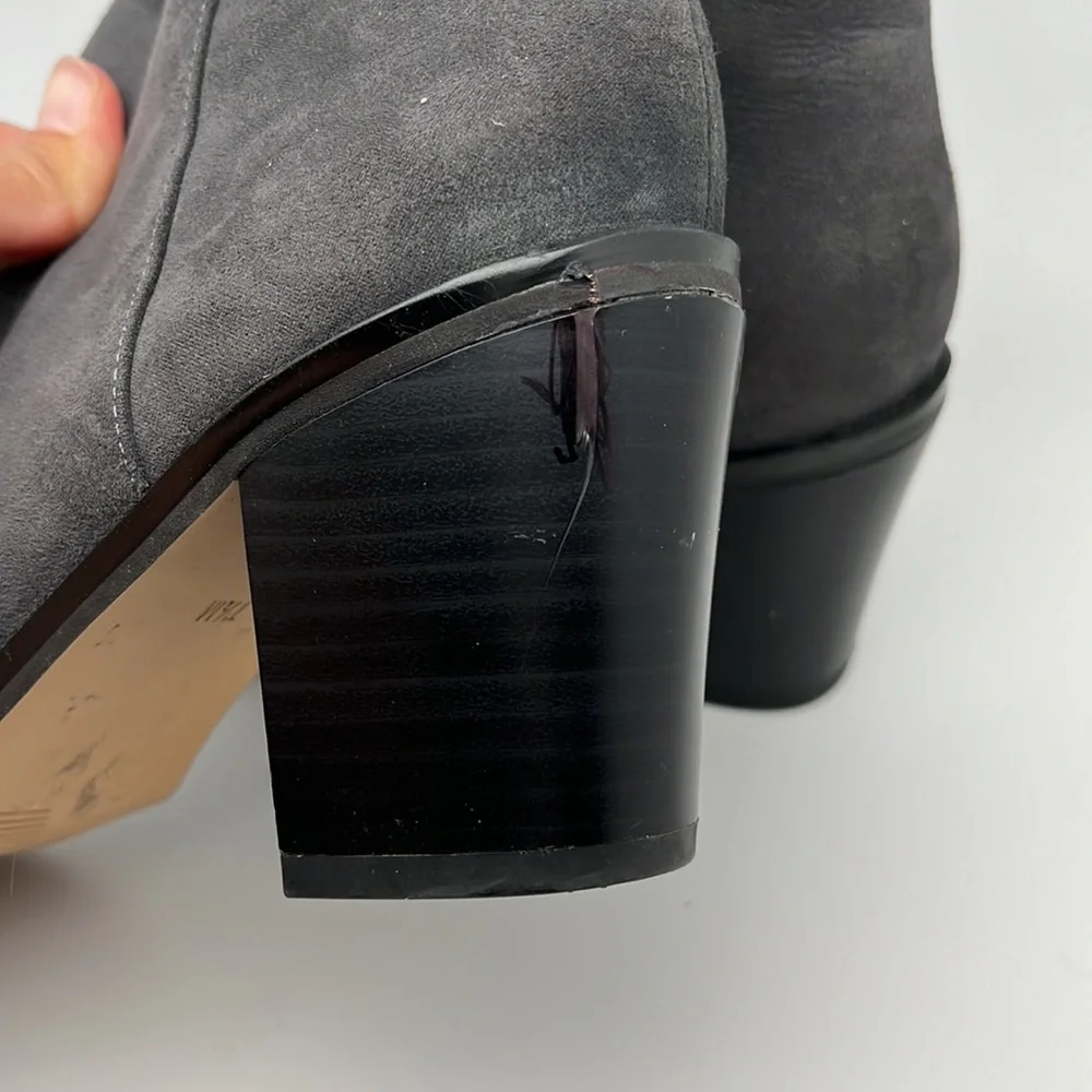 14th & Union Braxten‎ Gray Ankle Block Heel Pointed Boots Booties Size 7.5
